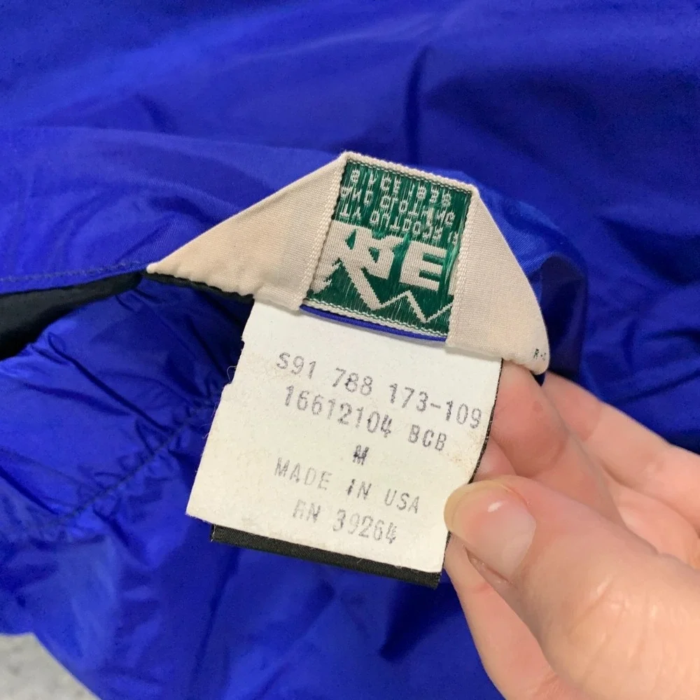 Vintage REI Gore-Tex Rain Pants Men's Medium Blue Side Zip‎ Waterproof Snow USA